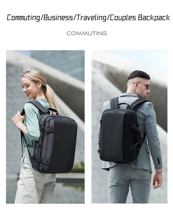 ARCTIC HUNTER τσάντα πλάτης B00540 με θήκη laptop 15.6, 18L, μαύρη B00540-BK