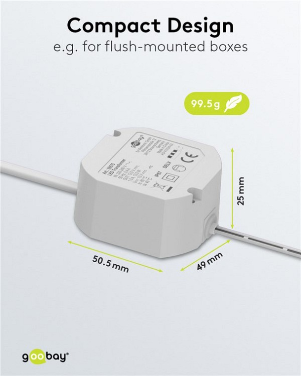 GOOBAY μετασχηματιστής LED 59575, 12V/1A, 12W, IP65 59575