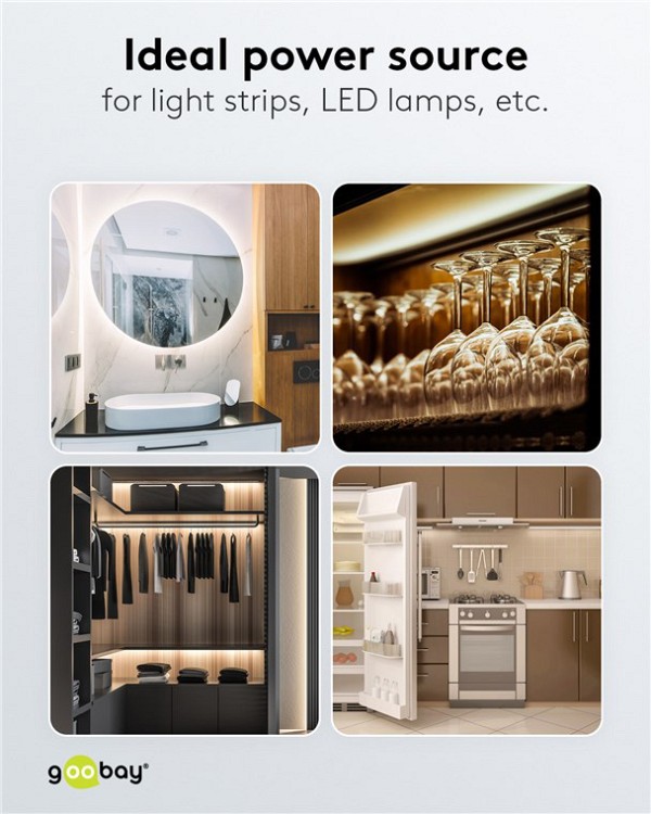 GOOBAY μετασχηματιστής LED 59575, 12V/1A, 12W, IP65 59575