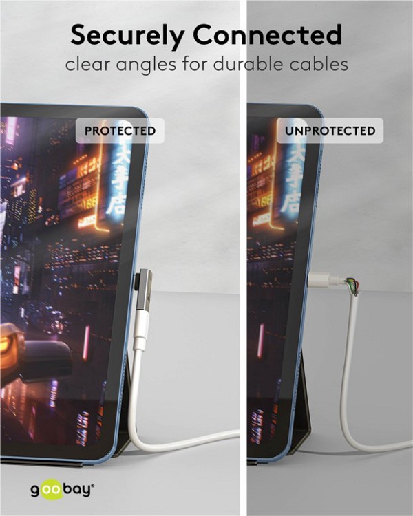 GOOBAY αντάπτορας USB-C 74443, γωνιακός 90°, USB4, 240W, 40Gbps, 8K, γκρι 74443