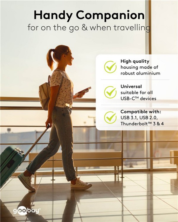 GOOBAY αντάπτορας USB-C 74443, γωνιακός 90°, USB4, 240W, 40Gbps, 8K, γκρι 74443