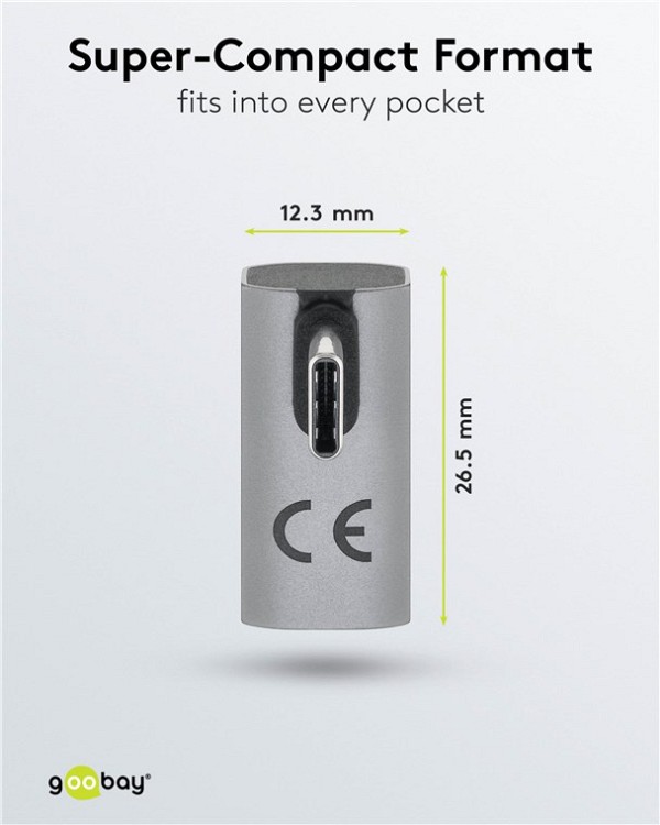 GOOBAY αντάπτορας USB-C 74443, γωνιακός 90°, USB4, 240W, 40Gbps, 8K, γκρι 74443