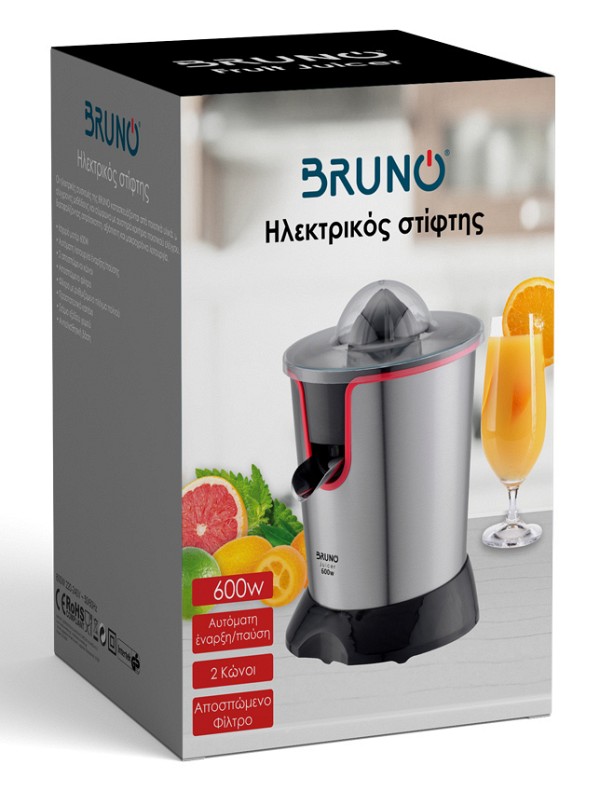 BRUNO ηλεκτρικός στίφτης BRN-0096, συνεχούς ροής, 600W, inox-μαύρο BRN-0096