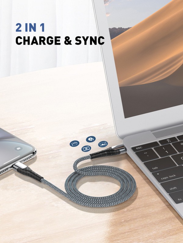 LDNIO καλώδιο Lightning σε USB-C LC111, 30W PD, 1m, γκρι 6933138690840