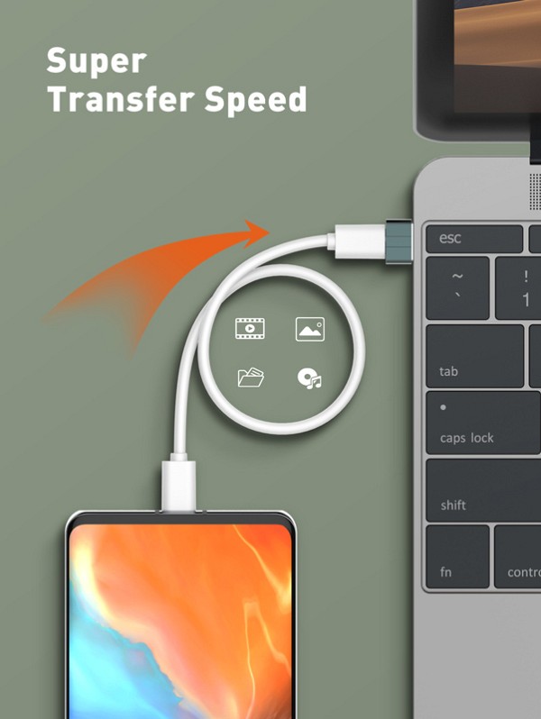 LDNIO αντάπτορας USB σε USB-C LC150, αρσενικό σε θηλυκό, γκρι 6933138691427