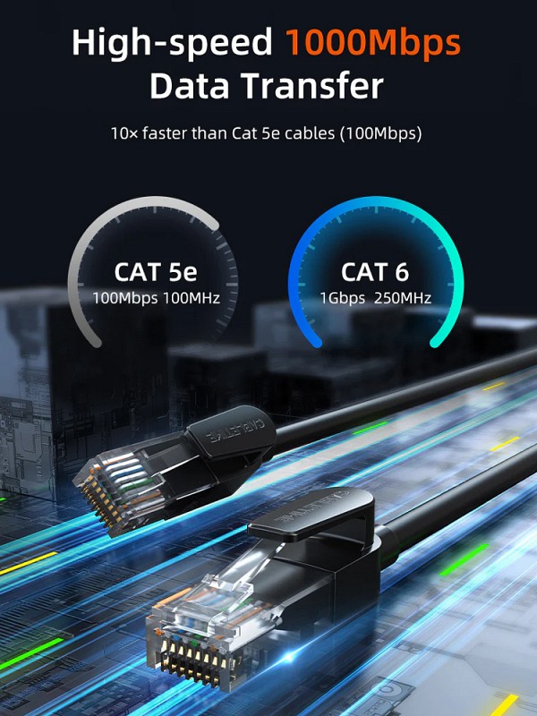 CABLETIME καλώδιο δικτύου CT-CAT6U, CAT 6 UTP, 250 MHz, CCA, 2m, μαύρο CT-CAT6U-PB2