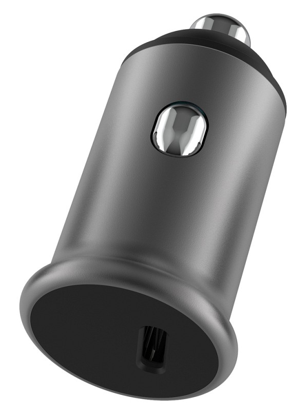 POWERTECH φορτιστής αυτοκινήτου PT-1147, USB-C, 30W PD, γκρι PT-1147
