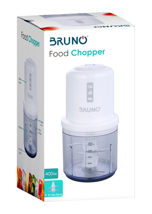 BRUNO πολυκόπτης BRN-0066, 500ml, 400W, 4 λεπίδες, λευκό BRN-0066