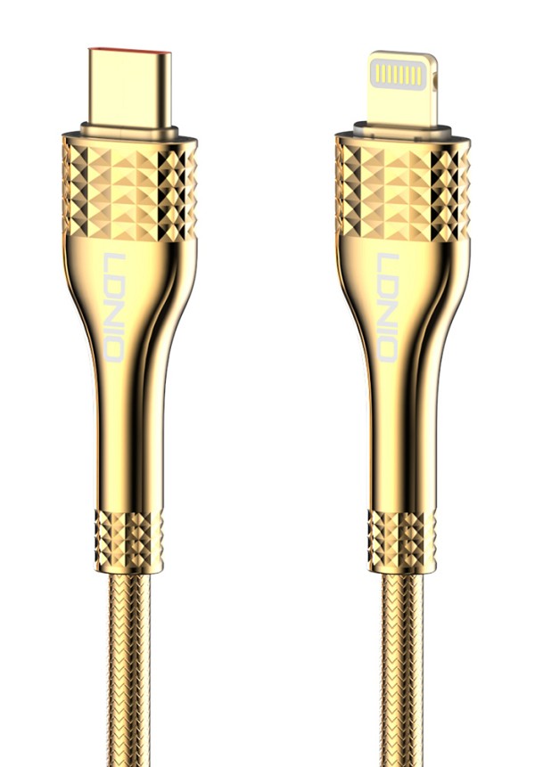 LDNIO καλώδιο Lightning σε USB-C LC651I, 30W, 1m, χρυσό 6933138601228