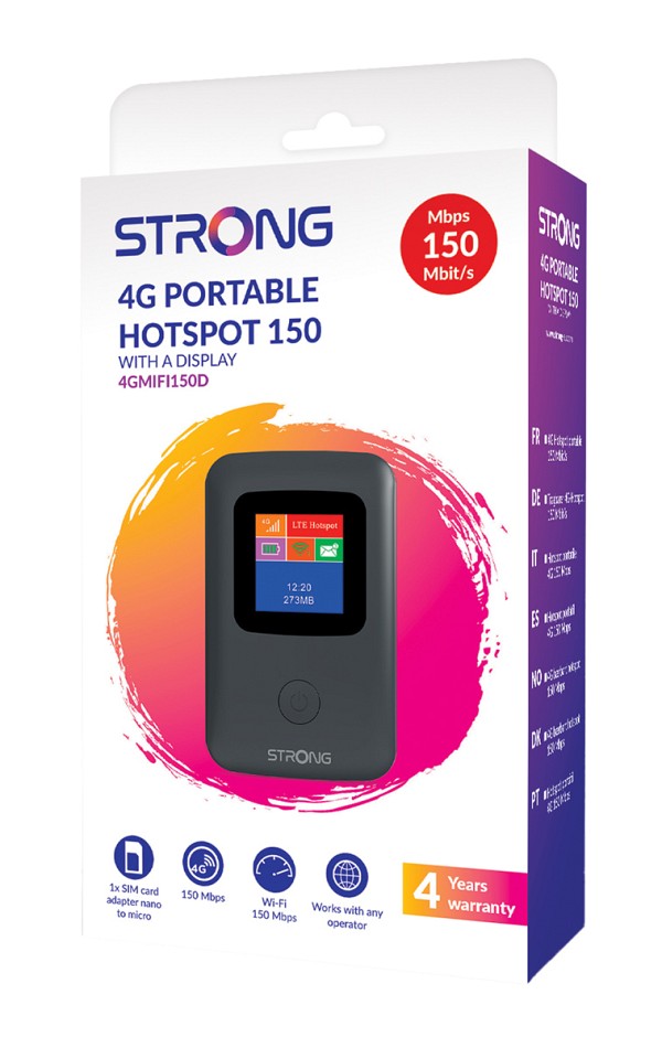 STRONG φορητό hotspot 4GMIFI150D, 4G LTE, WiFi 150Mbps, 2100mAh 4GMIFI150D