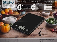 BRUNO BRN-0208 Ψηφιακή Ζυγαριά Κουζίνας 1gr/5kg Scale in Black BRN-0208