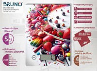 BRUNO BRN-0209 Ψηφιακή Ζυγαριά Κουζίνας 1gr/5kg Love Pastry BRN-0209