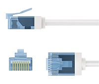 GOOBAY καλώδιο δικτύου 74284, CAT 6A U/UTP, slim, copper, 500MHz, 0.25m, λευκό 74284