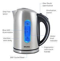 BRUNO Ηλεκτρικός βραστήρας BRN-0028, 2200W, 1.7lt, βάση 360°, LED BRN-0028