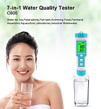 NOYAFA tester ποιότητας νερού C-600, TDS/EC/PH/SALT/S.G/ORP/0-60 °C C-600