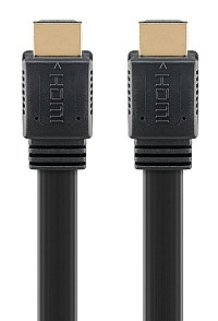 GOOBAY καλώδιο HDMI 2.0 61279, Ethernet flat, 4K/60Hz 18 Gbps, 2m, μαύρο 61279