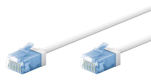 GOOBAY καλώδιο δικτύου 74284, CAT 6A U/UTP, slim, copper, 500MHz, 0.25m, λευκό 74284