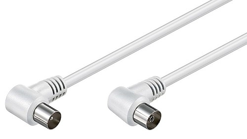 POWERTECH καλώδιο κεραίας CAB-V003, αρσενικό σε θηλυκό, 90°, 1.5m, λευκό CAB-V003