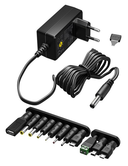 GOOBAY επιτοίχιος φορτιστής 64571, 3V-12V, 7.2W/0.6A, 12 tips 64571
