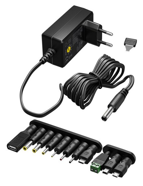 GOOBAY επιτοίχιος φορτιστής 64568, 3V-12V, 12W/1A, 12 tips 64568