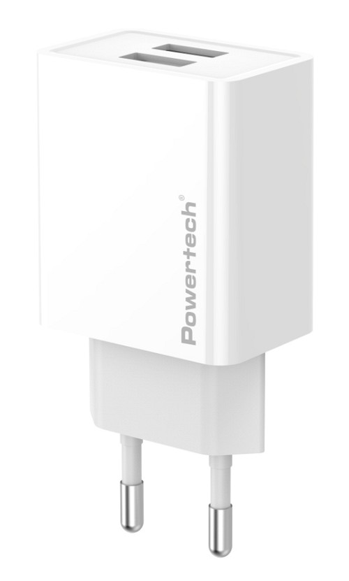 POWERTECH φορτιστής τοίχου PT-1321, 2x USB, 12W, λευκός PT-1321