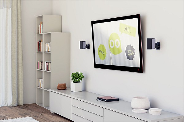 GOOBAY επιτοίχια βάση ηχείων 49394, έως 3.5kg, λευκή 49394