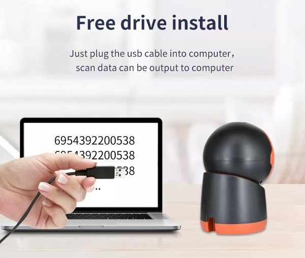 WINSON barcode scanner 1D & 2D WAI-5780, ενσύρματη σύνδεση USB, μαύρο WAI-5780