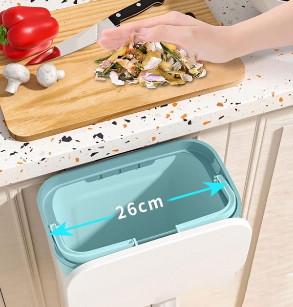 HOME USE κάδος απορριμμάτων HUH-0152, 9lt, 26x16x29cm, γκρι HUH-0152