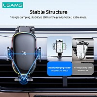 USAMS ασύρματος φορτιστής & βάση αυτοκινήτου US-CD187, 15W, μαύρος CD187ZJ01