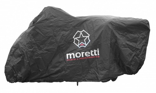 MORETTI κουκούλα μηχανής LXMA2753 με θήκη, L 246x104x127cm, μαύρη LXMA2753