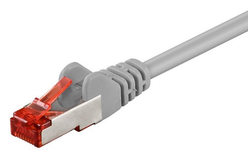 GOOBAY καλώδιο δικτύου 92455, CAT 6 S/FTP, copper, 250MHz, 0.15m, γκρι 92455