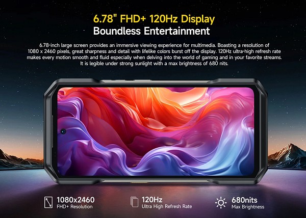 ULEFONE smartphone Armor 27, 6.78, 12/256GB, 10600mAh, IP68/IP69K, μαύρο ARMOR27-BK