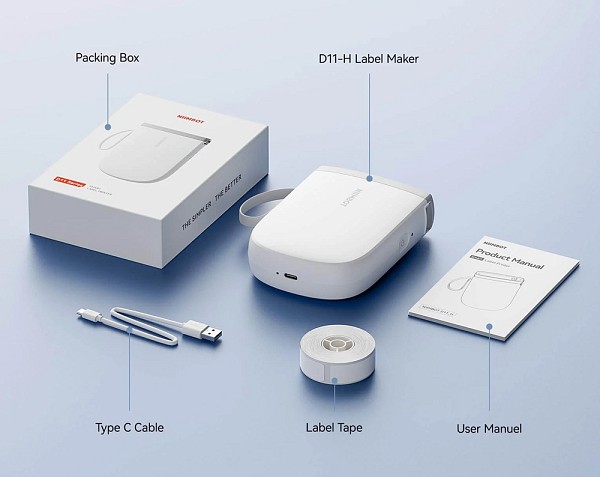 NIIMBOT smart θερμικός εκτυπωτής ετικετών D11-H, 300dpi, Bluetooth, λευκός D11-H-WH