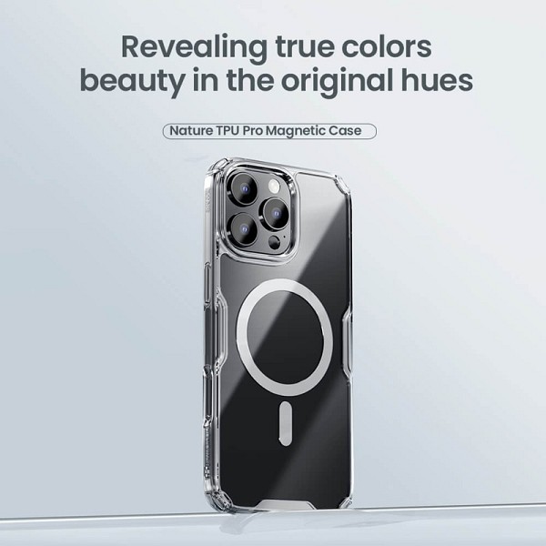 NILLKIN θήκη Nature TPU Pro Magnetic για iPhone 16 Pro Max, διάφανη-μπλε 6902048287334