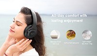 DOQAUS headphones DESIGN 2, ασύρματα & ενσύρματα, Φ40mm, 600mAh, μαύρα DESIGN2-BK