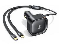 USAMS φορτιστής αυτοκινήτου US-CC219 καλώδιο USB-C/Lightning 30W, μαύρος CC219CC01