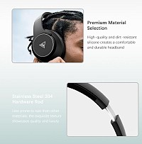 DOQAUS headphones DESIGN 1, ασύρματα & ενσύρματα, Φ40mm, 600mAh, γκρι DESIGN1-GR