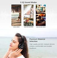 DOQAUS headphones DESIGN 3, ασύρματα & ενσύρματα, Φ40mm, 600mAh, μαύρα DESIGN3-BK