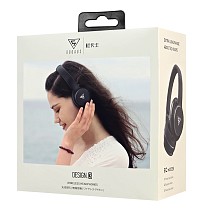 DOQAUS headphones DESIGN 3, ασύρματα & ενσύρματα, Φ40mm, 600mAh, μαύρα DESIGN3-BK
