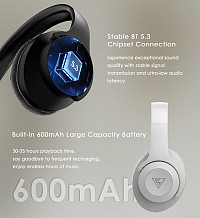 DOQAUS headphones DESIGN 2, ασύρματα & ενσύρματα, Φ40mm, 600mAh, μαύρα DESIGN2-BK