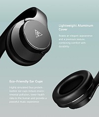 DOQAUS headphones DESIGN 1, ασύρματα & ενσύρματα, Φ40mm, 600mAh, μαύρα DESIGN1-BK