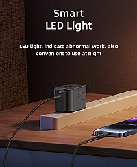 USAMS φορτιστής/αντάπτορας πρίζας US-CC179, USB-C & 2x USB, universal, 20W, μαύρος CC179TC01