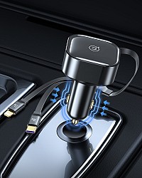 USAMS φορτιστής αυτοκινήτου US-CC219 καλώδιο USB-C/Lightning 30W, μαύρος CC219CC01