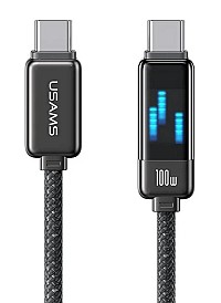 USAMS καλώδιο USB-C SJ744, 100W, 480Mbps, 1.2m, μαύρο SJ744USB01