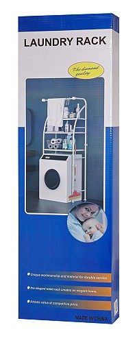 HOME USE ραφιέρα μπάνιου HUH-0222 με 3 ράφια, μεταλλική, 65x25x175cm, λευκή HUH-0222