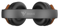 DOQAUS headphones DESIGN 1, ασύρματα & ενσύρματα, Φ40mm, 600mAh, μαύρα/καφέ DESIGN1-BR
