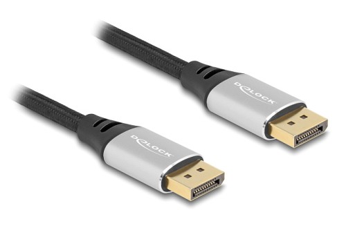 DELOCK καλώδιο DisplayPort 2.1 80633, 16K/60Hz, 40 Gbps, 1m, μαύρο 80633