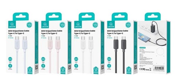 USAMS καλώδιο USB-C σε USB-C US-SJ691, 60W, 480Mbps, 1m, μπλε SJ691USB03