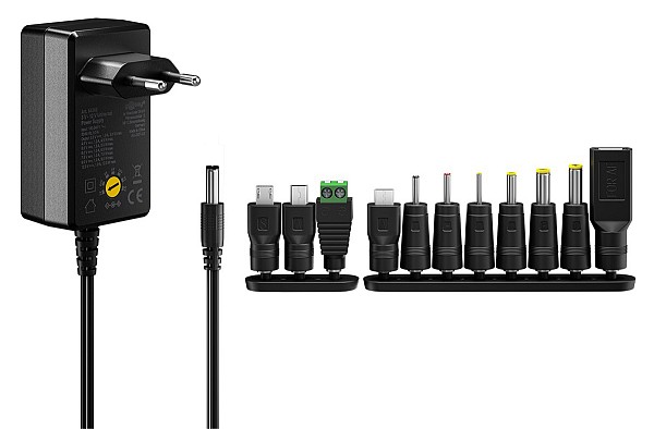 GOOBAY επιτοίχιος φορτιστής 74436, 5V-15V, 36W, 12 tips 74436