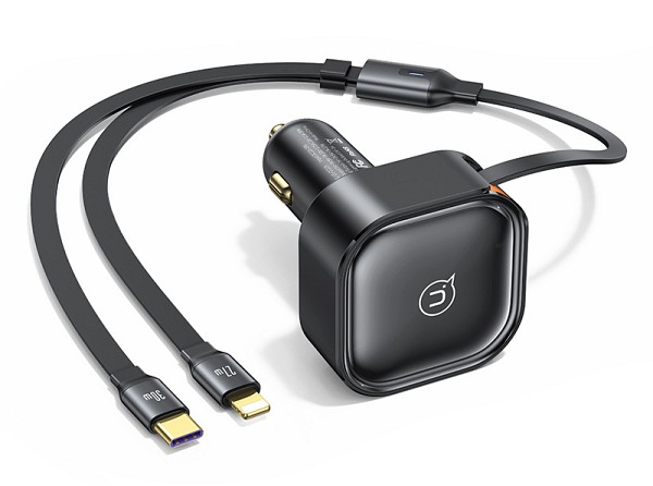 USAMS φορτιστής αυτοκινήτου US-CC219 καλώδιο USB-C/Lightning 30W, μαύρος CC219CC01
